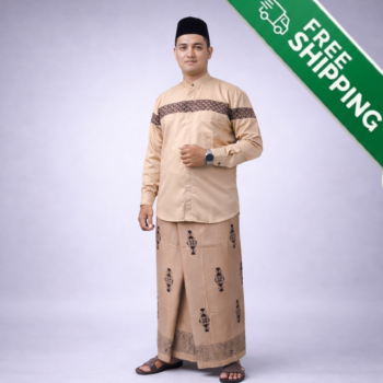 Bundling Set Baju Koko dan Sarung Batik Motif Sarwon
